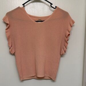 Ruffled Sleeve Peach Top